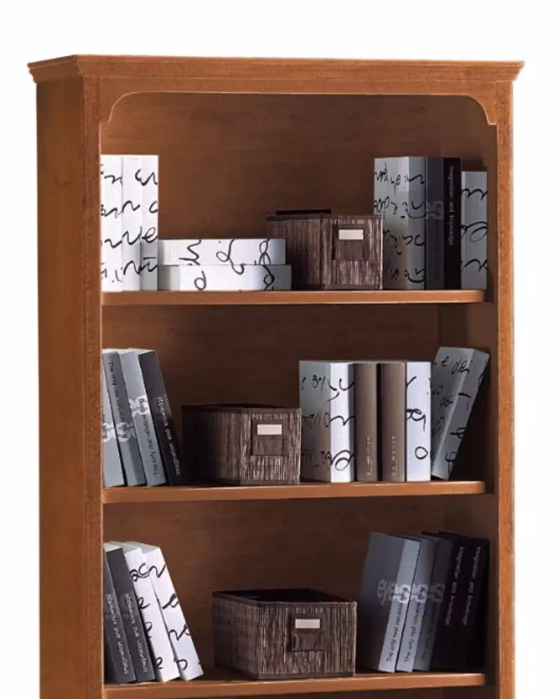 Libreria classica Mobili 2G con 4 ripiani e 1 cassetto, colore noce, L 94 cm x P 36 cm x H 189 cm – 2