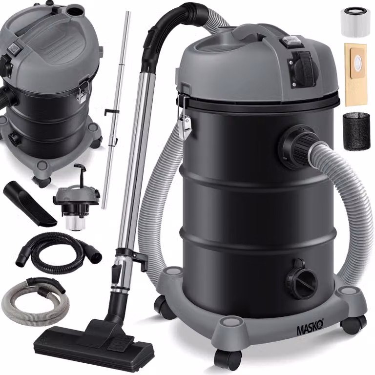 Aspirapolvere industriale MASKO® 6in1, aspiraliquidi e aspiratutto, aspirapolvere per ceneri, 2300W, con e senza sacco