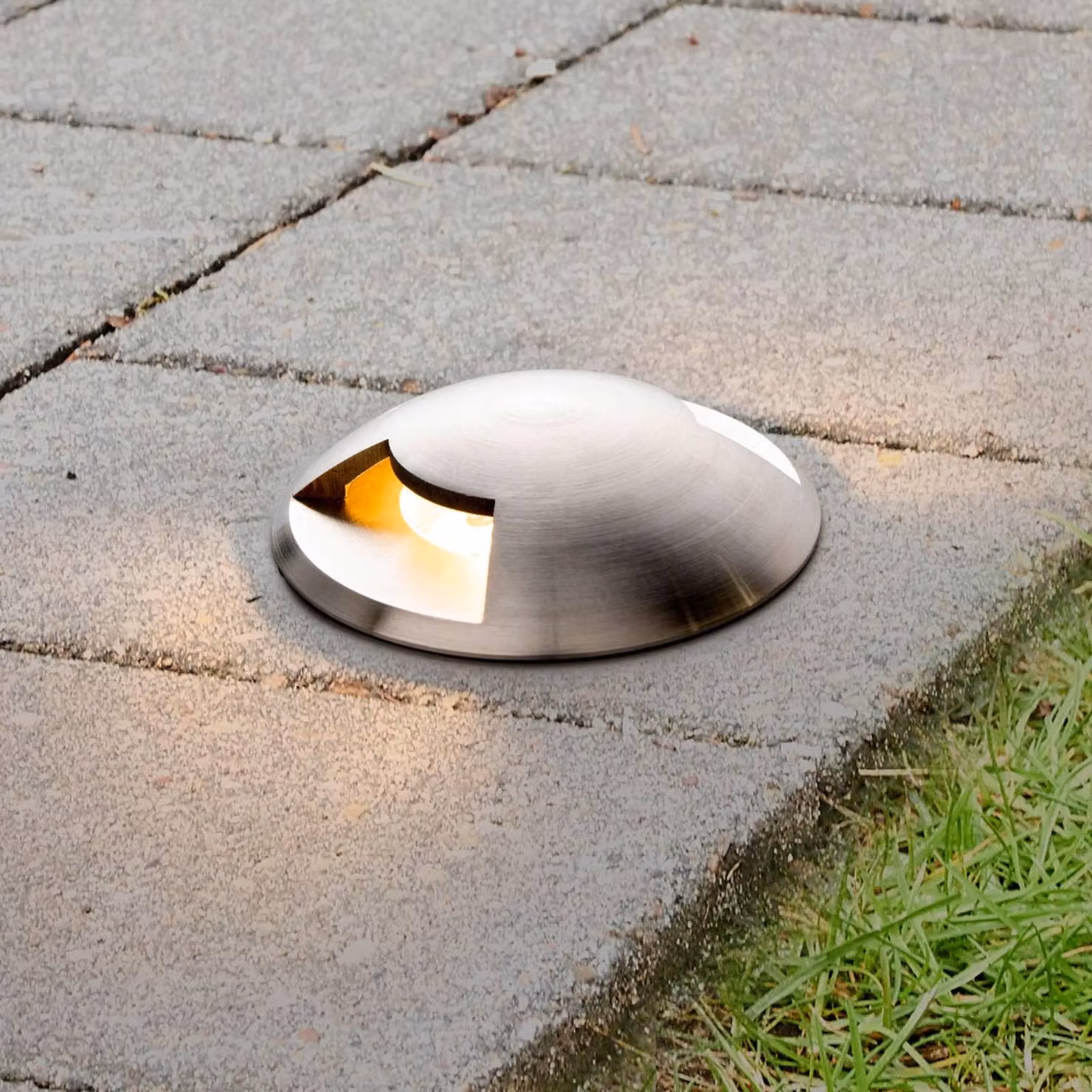 Faretto da incasso a terra Lucande Helene, Ø 9 cm, alluminio, IP67 Helene Lucande, dimmerabile, Alluminio / Grigio / Zincato, Alluminio, Moderno, Faretto da incasso da terra