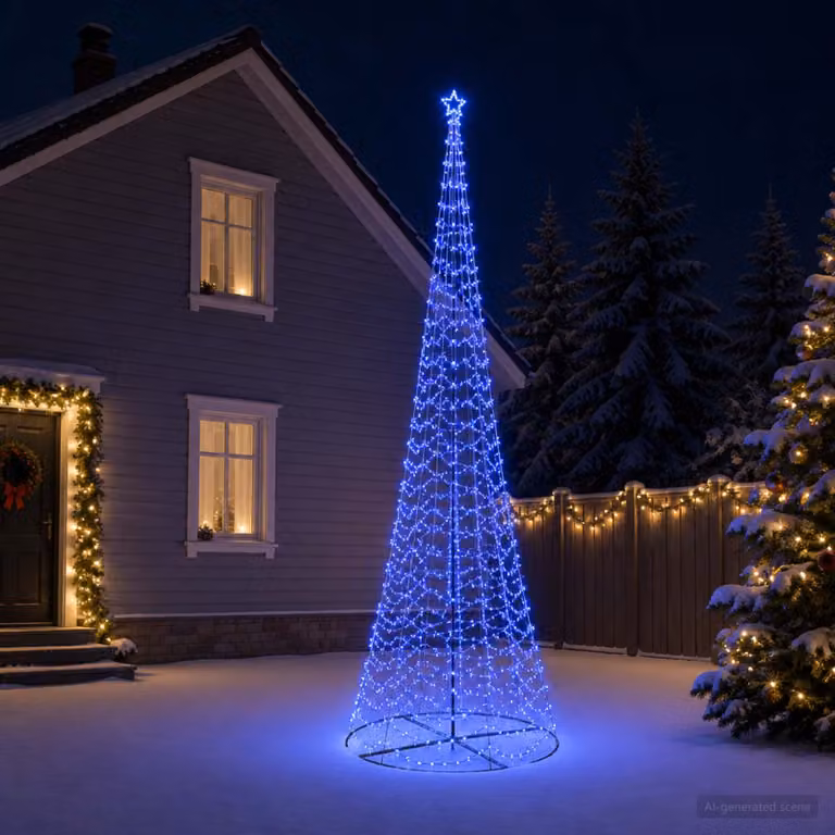vidaXL Albero di Natale LED a spirale con base EKENAS 500 cm 868 LED