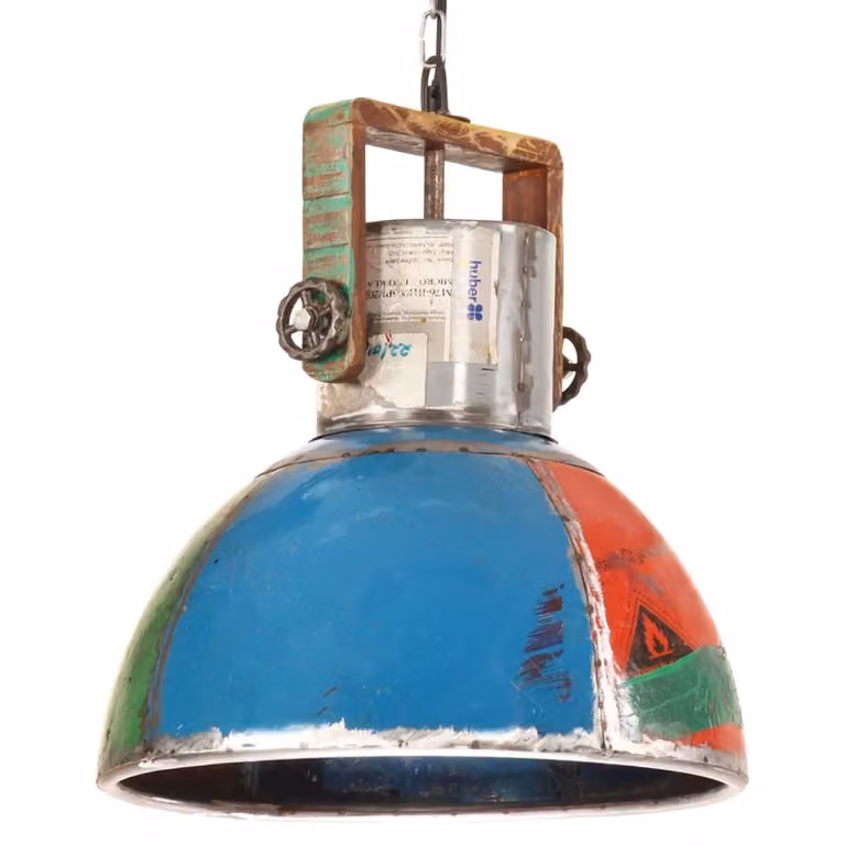 The Living Store Lampada a sospensione in stile industriale 25 W Multicolore Rotonda 40 cm E27