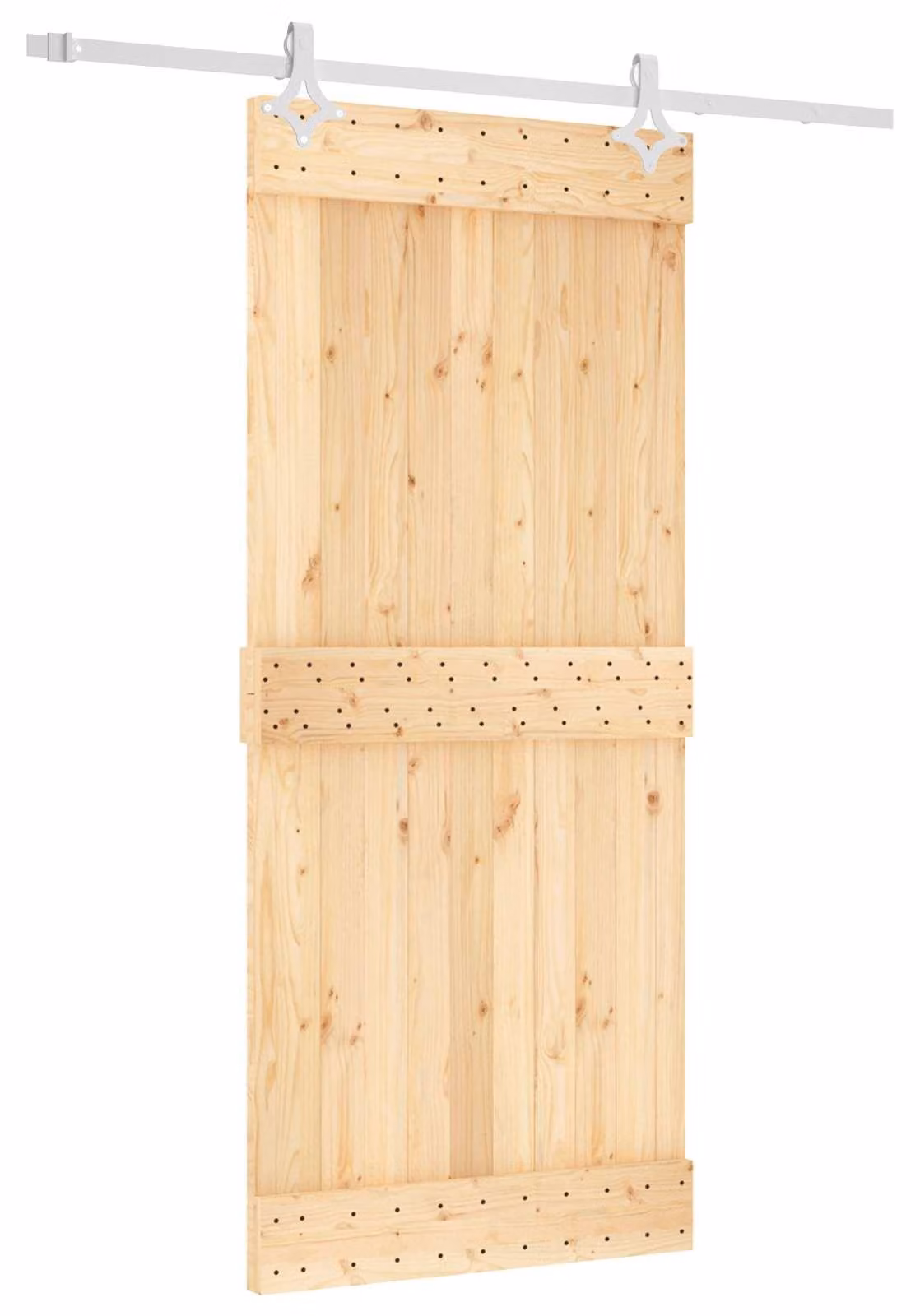 Porta scorrevole Naturale e Bianco 90 x 210 cm