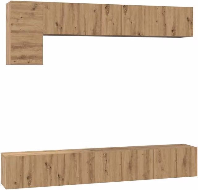 Set mobile TV 5 pz | Armadietto TV | Mobile Porta TV Rovere artigianale Legno multistrato