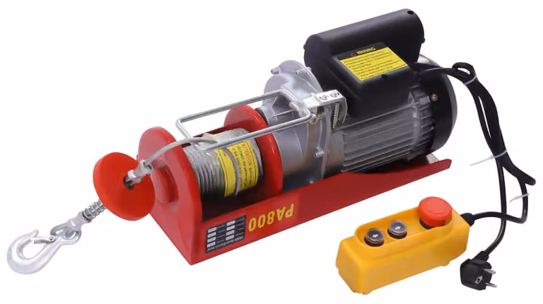 Argano elettrico, elevata capacità di sollevamento, funzione di controllo remoto, colore rosso, portata 400 kg