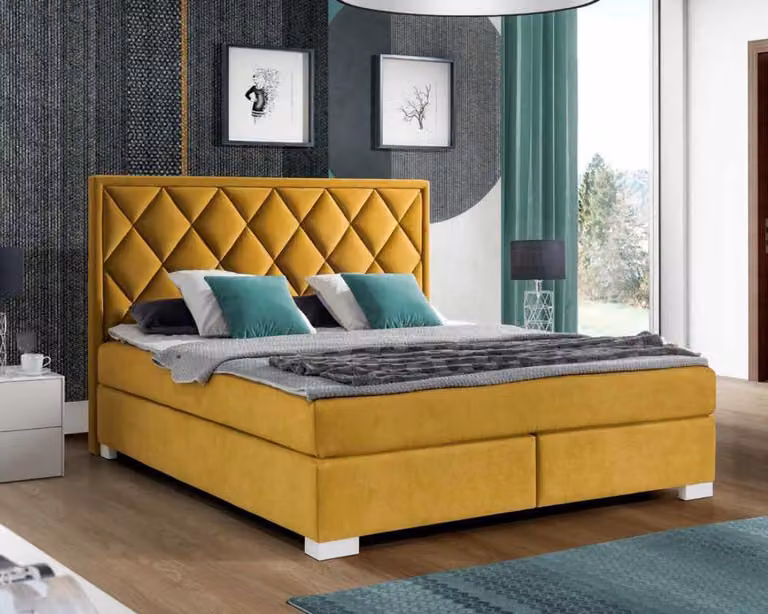 Betten Bett Polster Leder Designer Edles Doppel Ehe Hotel Boxspring