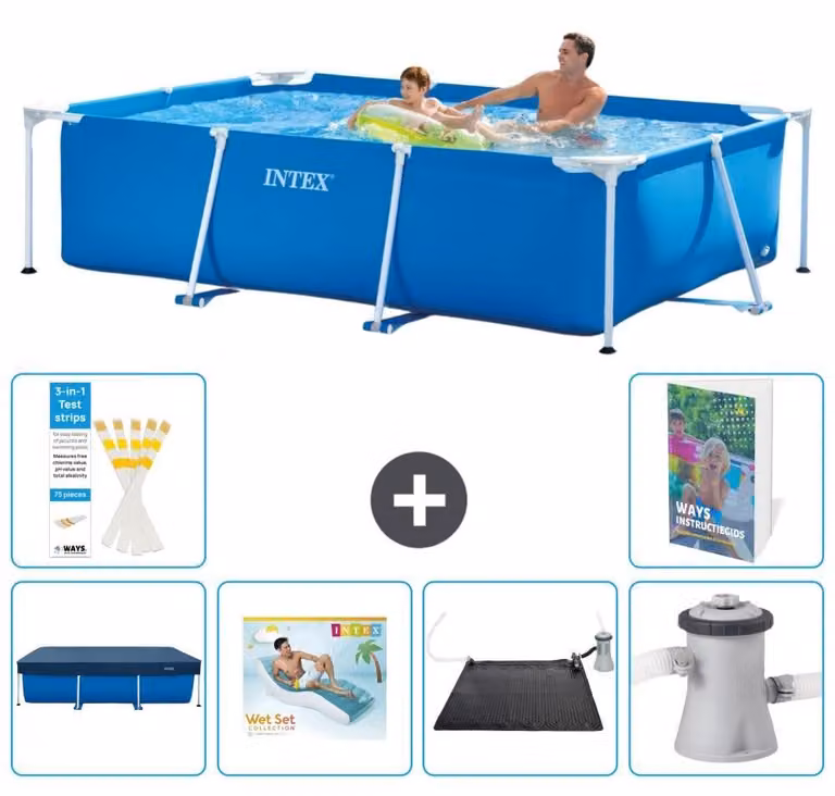 Piscina fuori terra rettangolare - 260x160x65 cm - 5 pezzi, modello S45