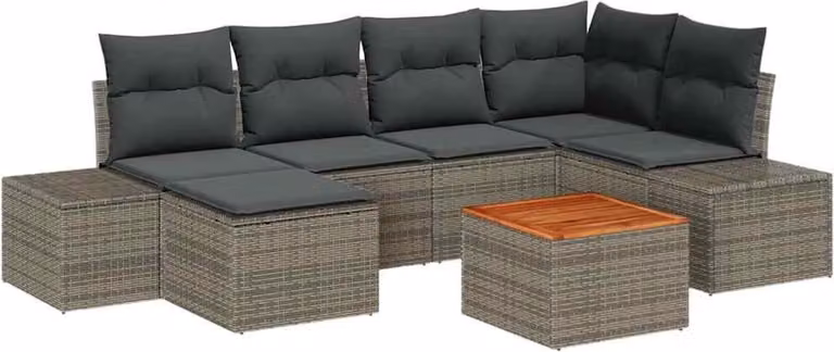 Set Divano da Giardino 7 pcs Grigio