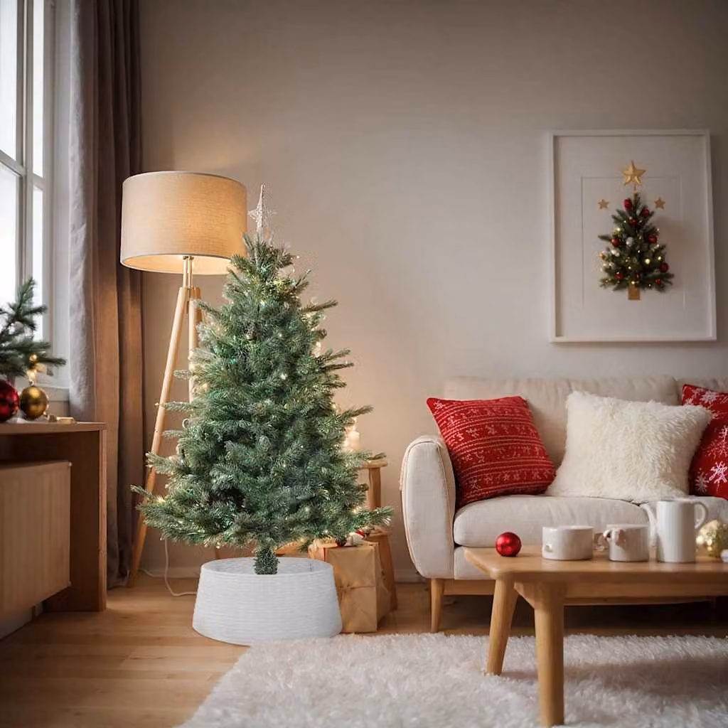 vidaXL Gonna per Albero di Natale Bianca in Plastica Ø65x23 cm