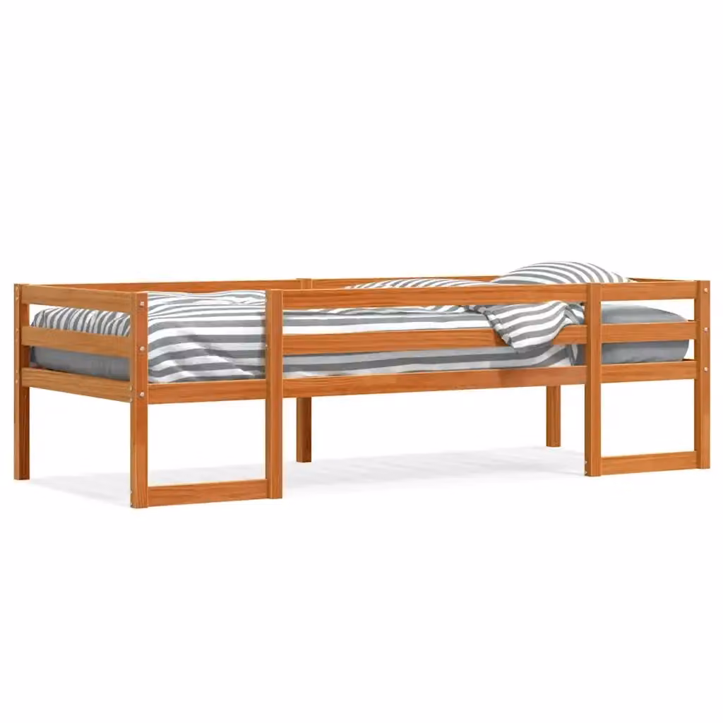 Giroletto per bambini vidaXL in legno massello di pino color marrone cera L: 190 cm, P: 75 cm, H: 61 cm – 2