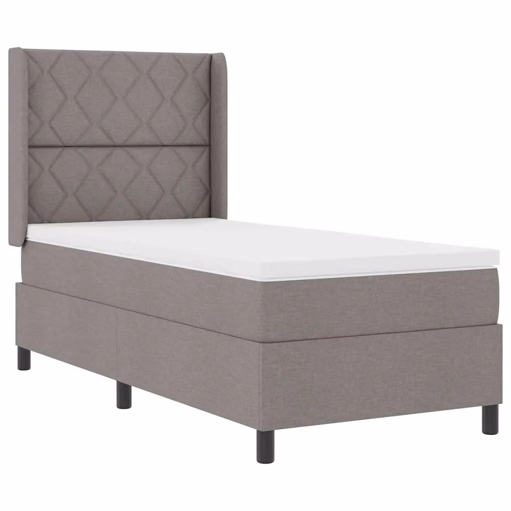 Letto a molle insacchettate con illuminazione LED sottostante e testiera Talpa vidaXL, L/P: 100 x 200 cm, Beige/Grigio – 2