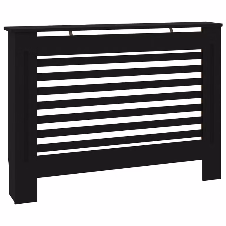 Copertura per Radiatore Nera 112x19x81,5 cm in MDF