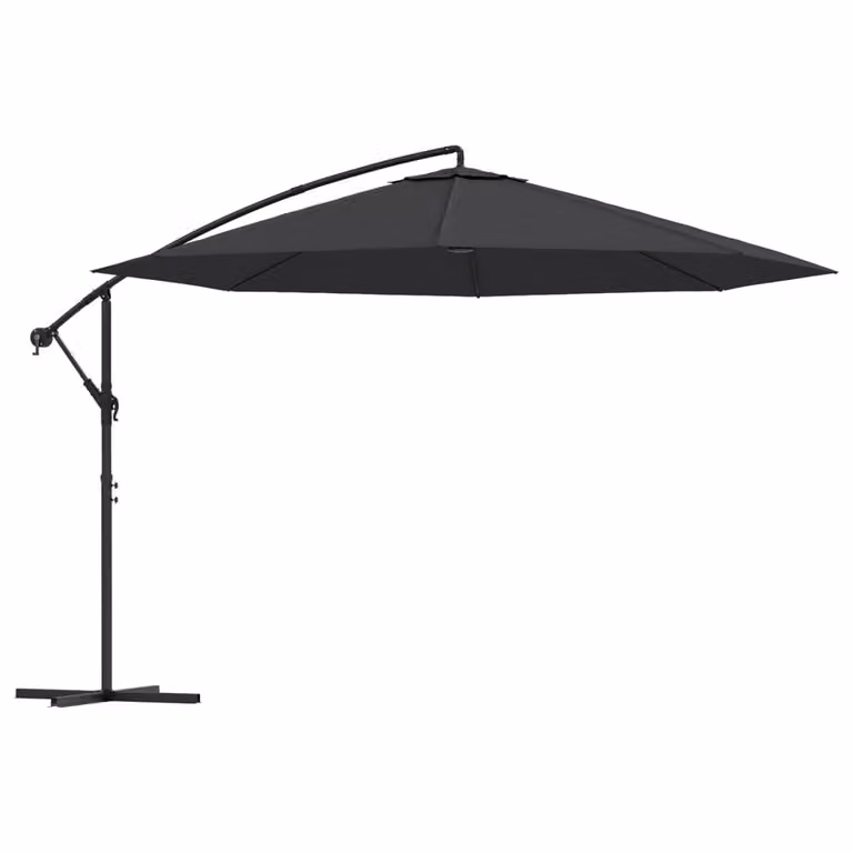 Ombrellone a Sbalzo Palo in Alluminio 350 cm Nero