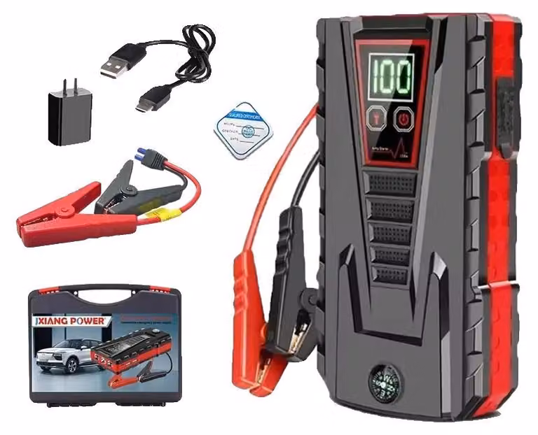 Avviatore di emergenza per auto, compressore d'aria da 150 PSI, booster portatile per batteria, 6000 mAh (facile da usare)