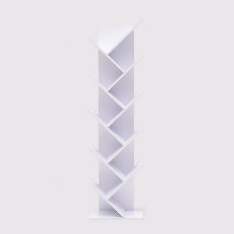 Akebia - Libreria bianca design con 10 ripiani