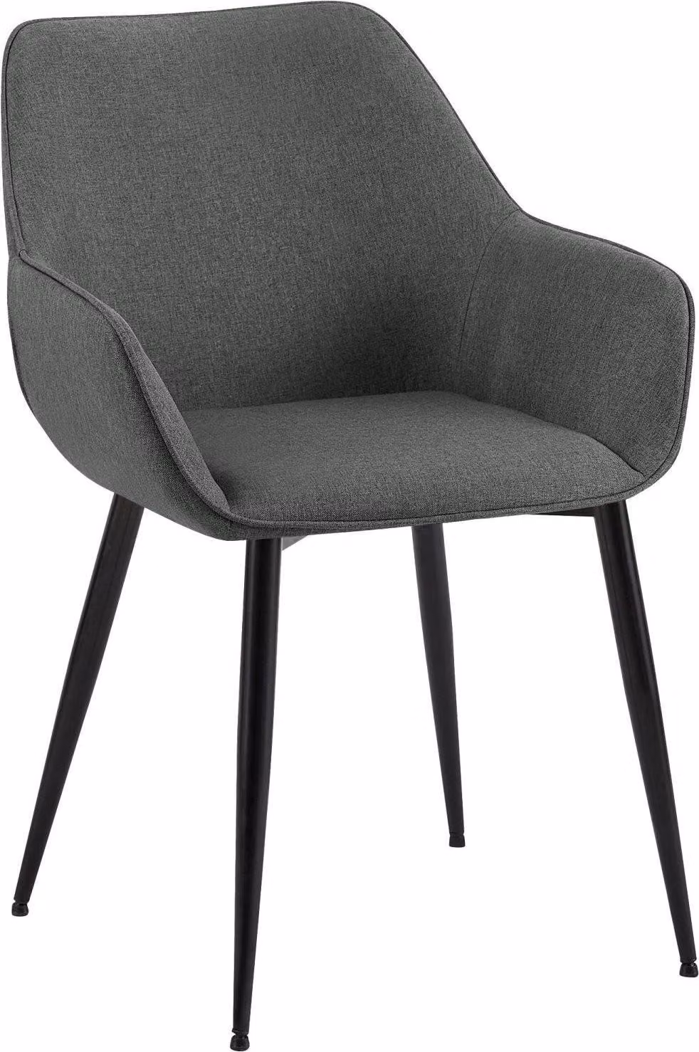 Sedia da pranzo grigio scuro - Poltrona - Confortevole rivestimento in tessuto, design ergonomico