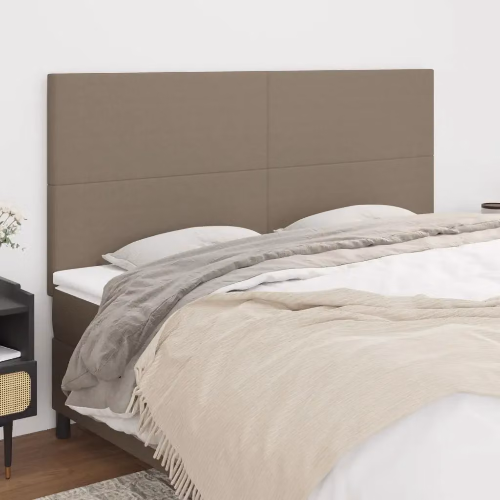 Testata per letto imbottita in tessuto beige L: 200 cm, P: 5 cm, H: 118/128 cm – 2