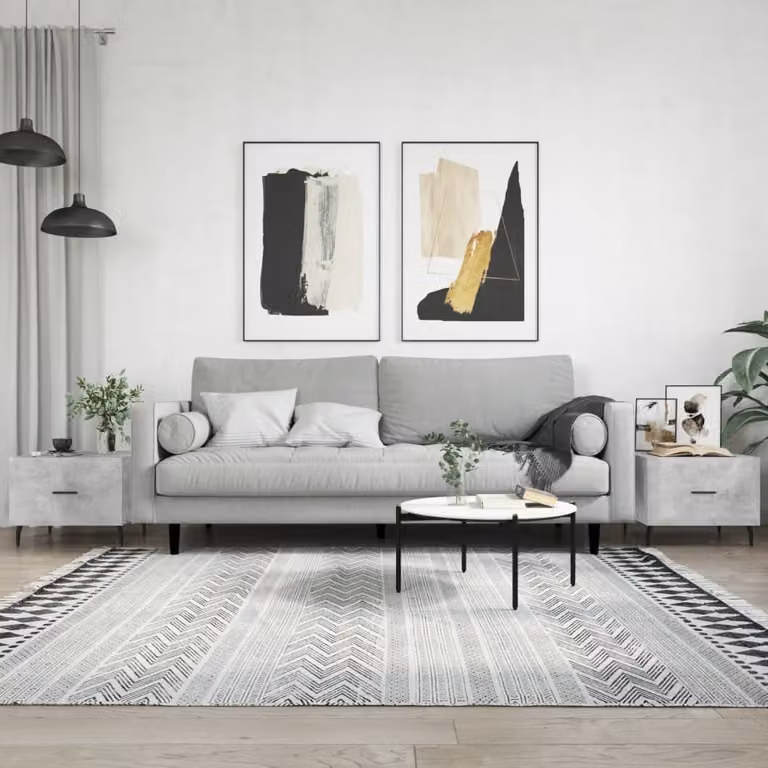 Maison Exclusive - Tavolini da salotto 2 pz. Grigio cemento 50x50x40 cm Materiale ligneo