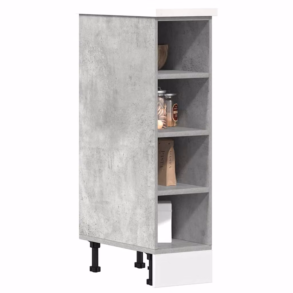 vidaXL Armadio Inferiore Riga Grigio Cemento L/P/H: 20 x 44,5 x 81,5 cm