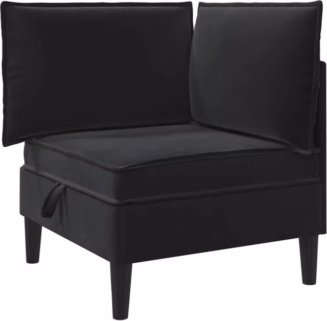 Divano moderno da soggiorno in velluto nero con contenitore DESIGN IN