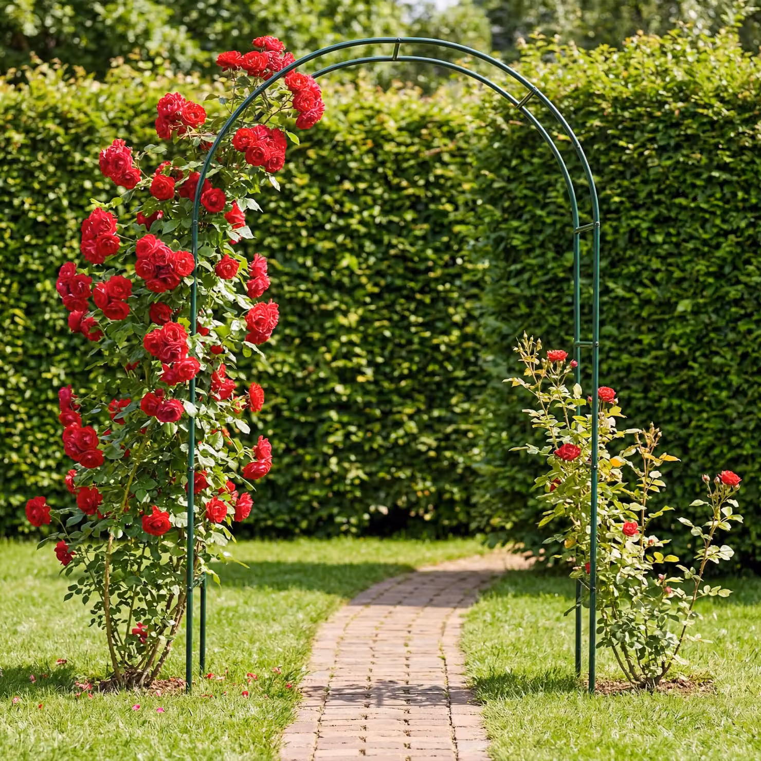 Arco per rose rampicanti TecTake GmbH in metallo verde, H: 240 cm, L: 140 cm, P: 40 cm – 2