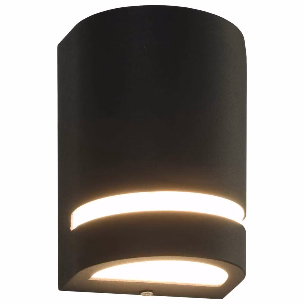 The Living Store Luci da parete per esterni 2 pezzi 35 W nero semicircolare
