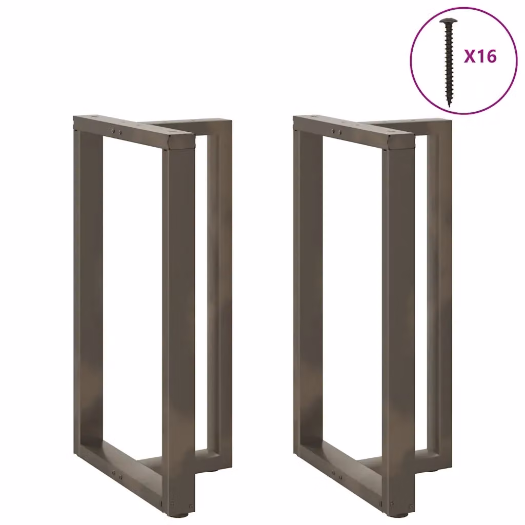 Set di 2 gambe per tavolo da bar a forma di T vidaXL in metallo nero con base a slitta, L/P/H: 60 x 35 x 101 cm