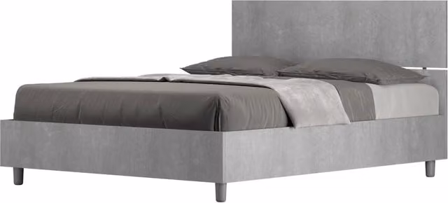 BS COM Letto matrimoniale francese senza rete 140x200 testata dritta cemento