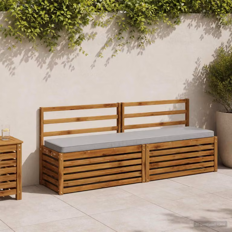 Cuscino per panchina vidaXL VUGHT in poliestere grigio con rivestimento rimovibile e resistente ai raggi UV