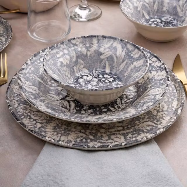 Servizio piatti DMORA in ceramica da 24 pezzi, multicolore