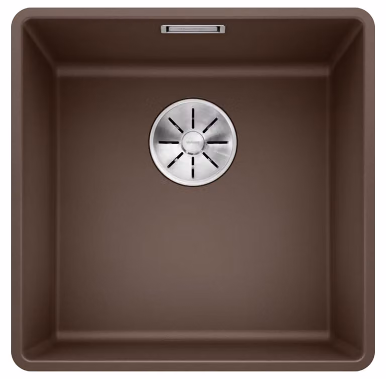 BLANCO SUBLINE 400-F lavello a scomparsa / SILGRANITE / Cafe / Tappo -