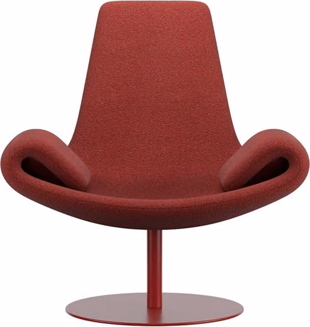 Poltrona lounge moderna Qeeboo Wing in tessuto rosso con struttura in metallo L: 148 cm, P: 102 cm, H: 79 cm