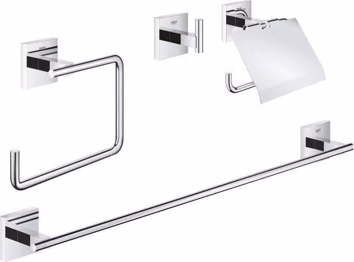 GROHE Essentials Set accessori 4 in 1, cromato, metallo, montaggio a parete