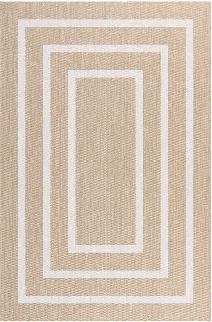 Tappeto rettangolare Storesdeco in poliestere bianco e beige antiscivolo L: 200 cm, P: 140 cm