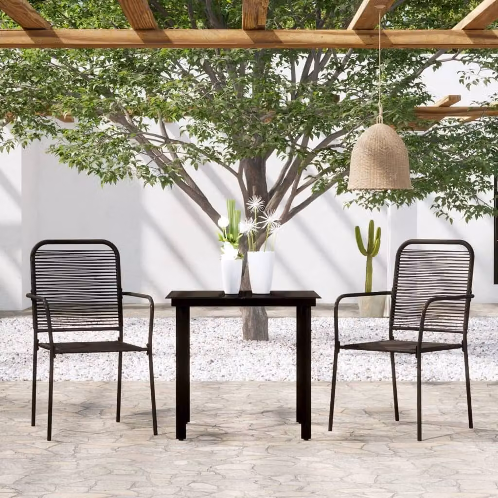 Maison Exclusive - Set da pranzo da giardino 3 pezzi nero