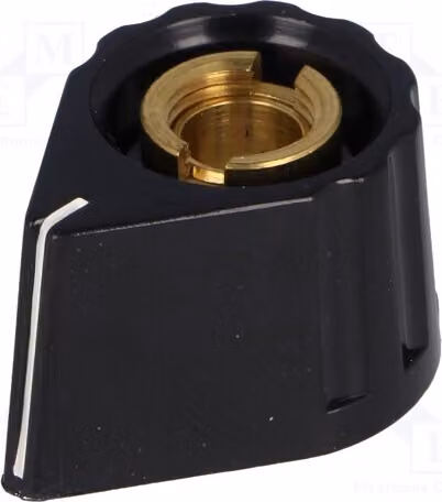 1 manopola rotante Kuntoff con indicatore, diametro albero: 6 mm, dimensioni: 20 x 15 mm, colore: nero, codice prodotto: 428.611. Manopole rotanti