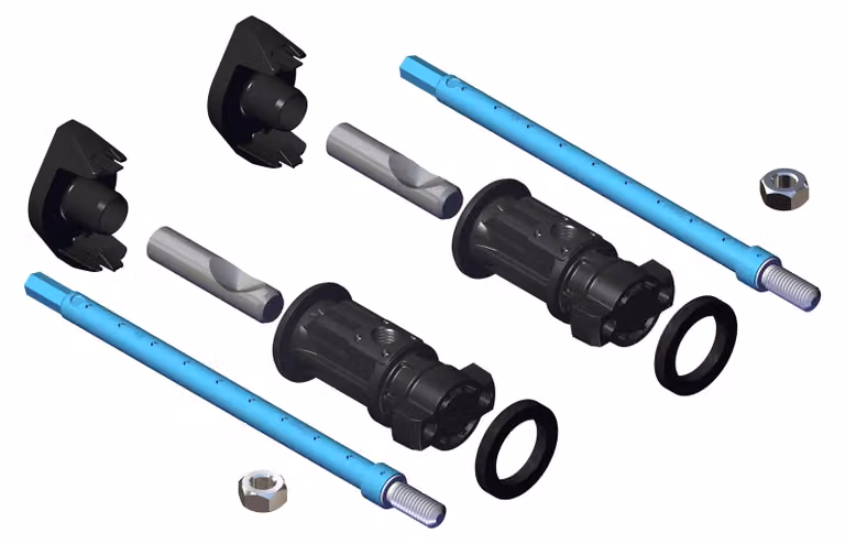 Set di montaggio Laufen, Easy Fit 2.0, per WC a parete/bidet a parete, 250 mm, blu, 1 pz.