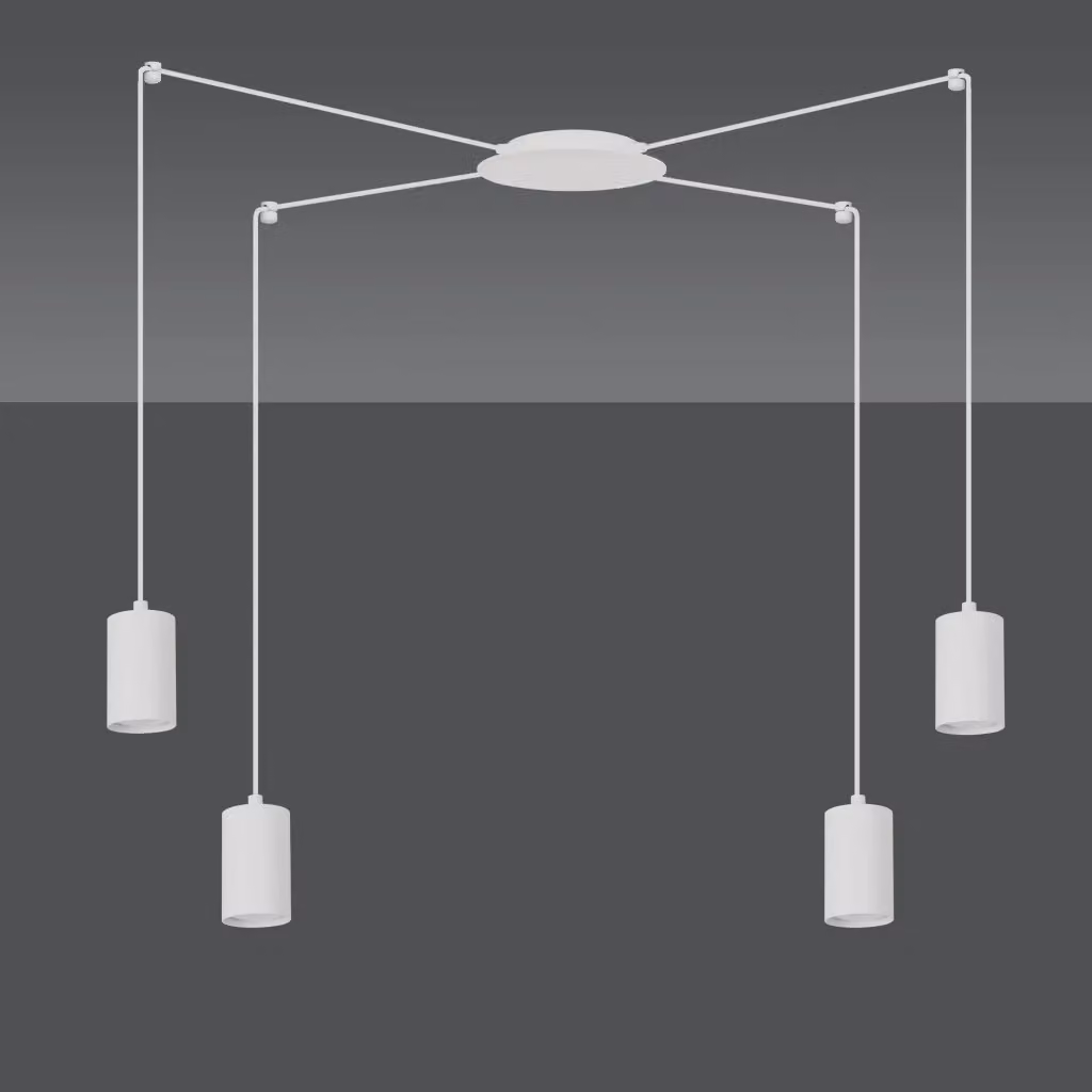 Lampadario a sospensione Emibig Traker moderno in metallo bianco con 4 lampadine GU10 regolabile e dimmerabile – 2