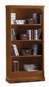 Libreria graffa in legno arte povera noce scuro