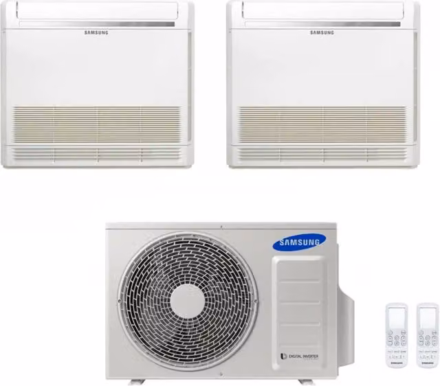 Climatizzatore Condizionatore Samsung Dual Split Inverter Console 9000+9000 Bianco con Telecomando Incluso