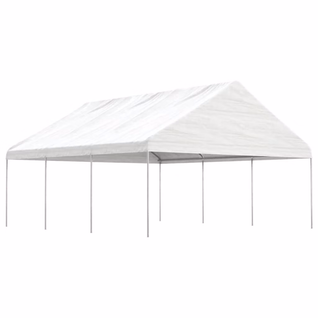 Padiglione con tetto bianco 6,69x5,88x3,75 m polietilene