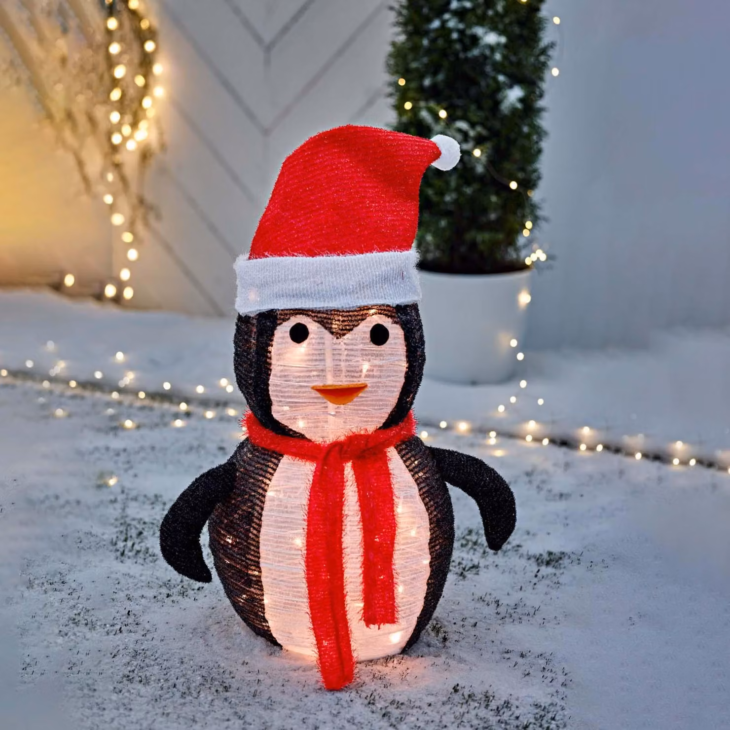 XXL Decorativo LED Natale Pinguino Pieghevole Outdoor Natale Pinguino Figura Decorativa Giardino Gigante
