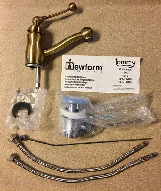 Miscelatore Rubinetto Monocomando Tommy Bronzo Spazzolato Vintage - Newform
