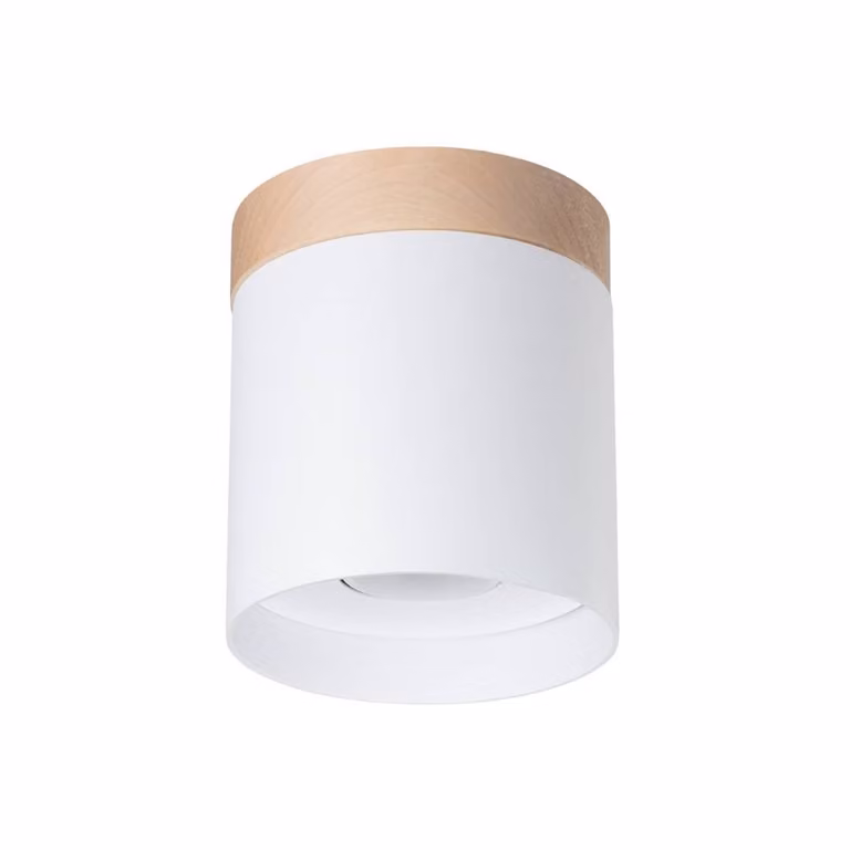 Lampada a soffitto RIF bianco 1xGU10 10W legno/alluminio 14x12x12cm Sollux Lighting