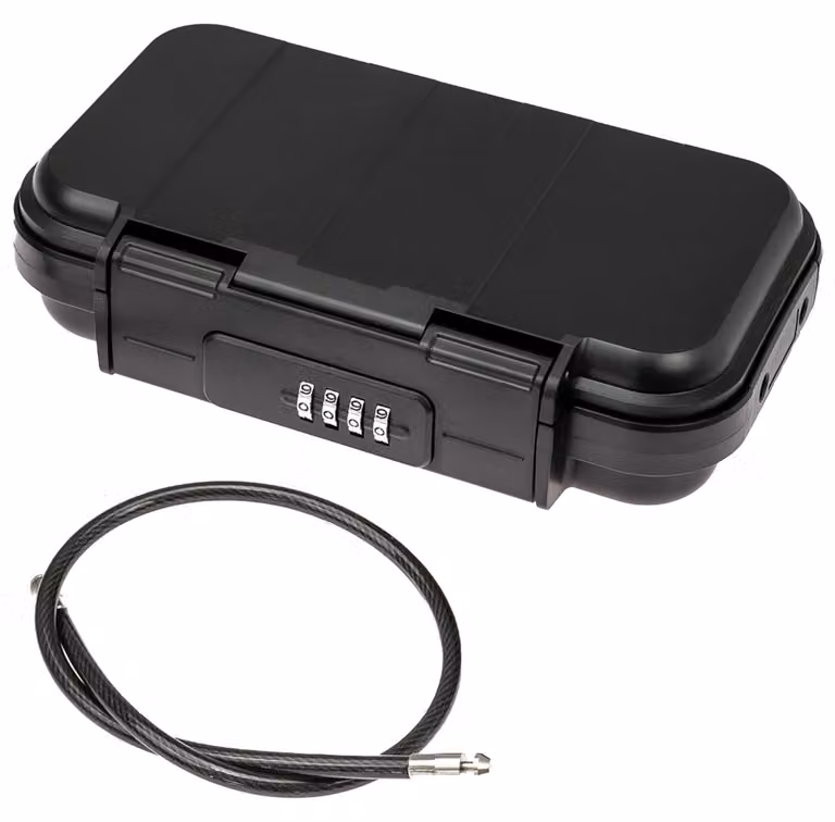 Cassaforte portatile con serratura a combinazione - 23,5 x 14,5 x 5,8 cm - Impermeabile - In plastica - Scatola di sicurezza