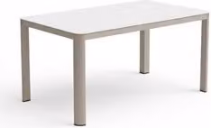 Tavolo da esterno rettangolare Amicasa in pietra naturale color beige e bianco L: 160 cm, P: 90 cm, H: 76 cm