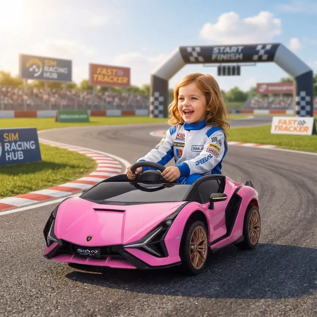 Macchina Elettrica per Bambini Lamborghini Sian FKP 37 12V Rosa con Batteria Ricaricabile e Luci e Suoni – 2