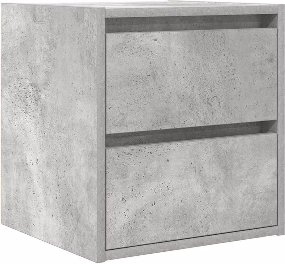 Comodino a Muro Grigio Cemento 38x34x40 cm