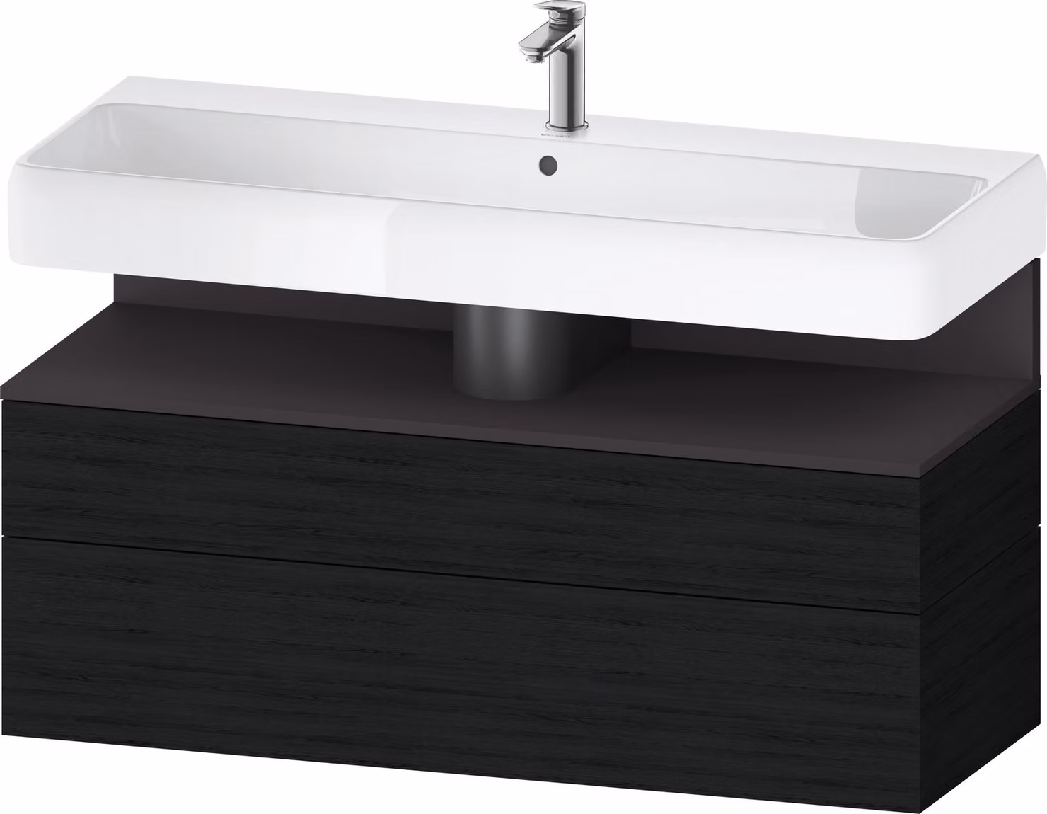 Duravit Collection One Meuble sous-lavabo, 1 tiroir et 1 tiroir, 1190x470x590mm, niche graphite super mate, QA4396080160000, QA4396080160000