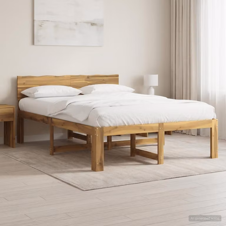 Maison Exclusive - Struttura per letto matrimoniale con testiera, modello ROSTOCK, finitura bianco lavato