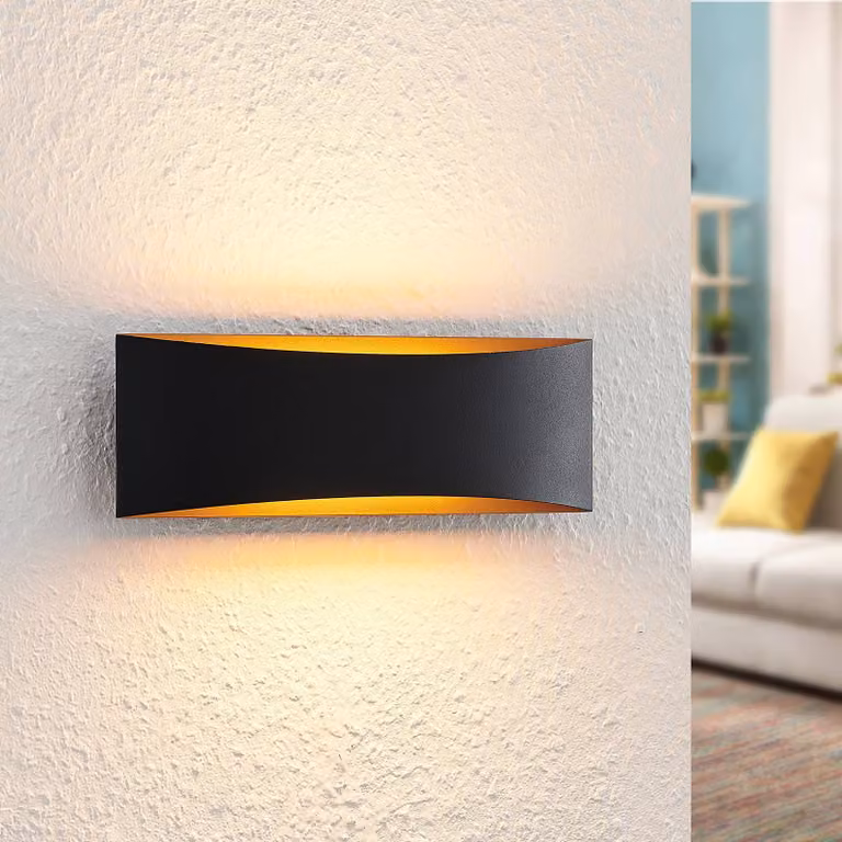 Applique da parete a LED Jelle Arcchio, Nero, Soggiorno / Sala da pranzo, Alluminio, Moderno, Applique a LED